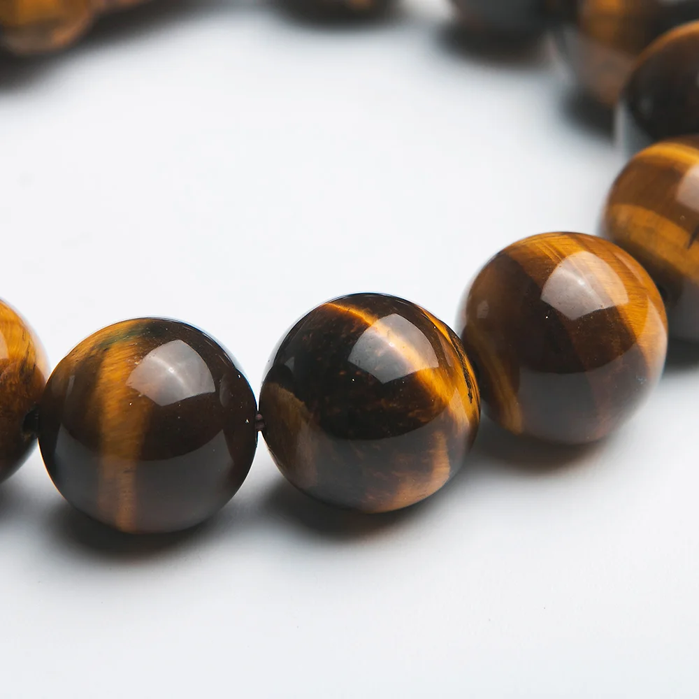 16mm Natural Yellow Tiger Eye Gems Round Beads Bracelet Pi Xiu Careved Pendant best Gift Women Men Crystal Drop Shipping AAAAA