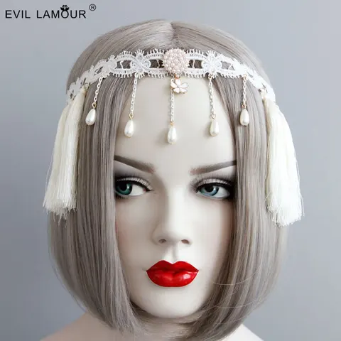 Faixa de Cabelo Acessórios para o Cabelo à Beira-mar Princesa Doce Lolita Bohemia Estilo Nacional Borla Vintage Elástico Fd-38