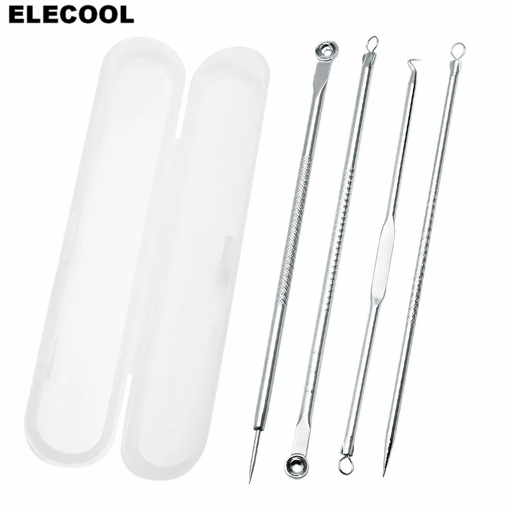 

4pcs/set Remover Skin Cleanser Antibacterial Black Head Pimples Acne Needle Beauty Face clean Care Acne Blemish Extractor