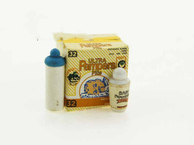 

wholesale 1:12 dollhouse miniature Mini Baby diaper doll accessories toy for forest animal family collectible Gift