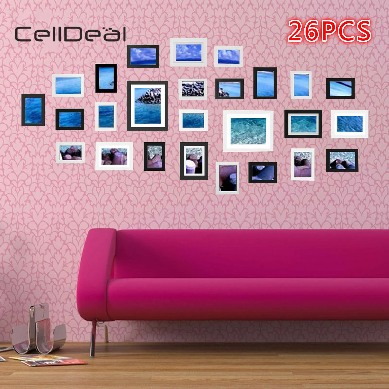 

CellDeal 26 PCS Multi Set Home Decor Collage Wall Art Gift DIY Picture Frame Photo Frame
