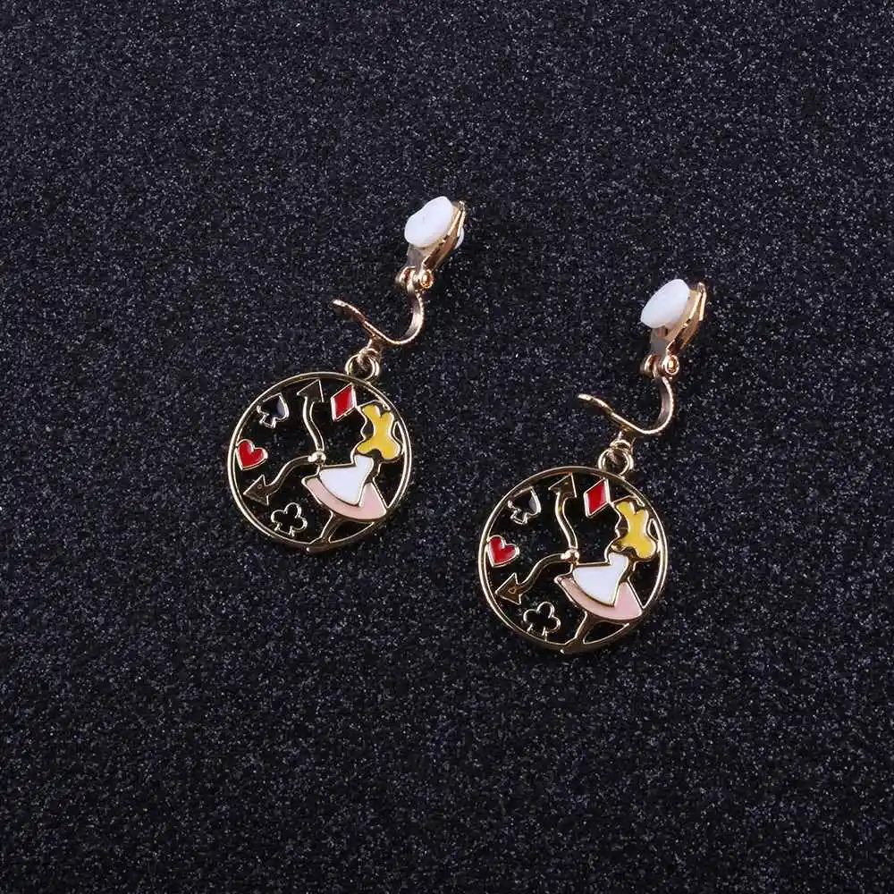 

JIOFREE Korea Style Hollow Alloy Clip on Earrings Without Piercing for Girls Kids Party Cute Lovely No Hole Ear Clip