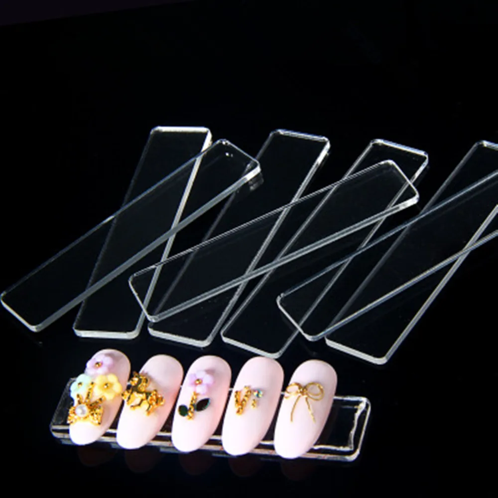 

10pcs/set Clear False Nail Tips Display Acrylic Stand Holder with Protective Film Manicure Nail Tools DIY Nail Art Kits