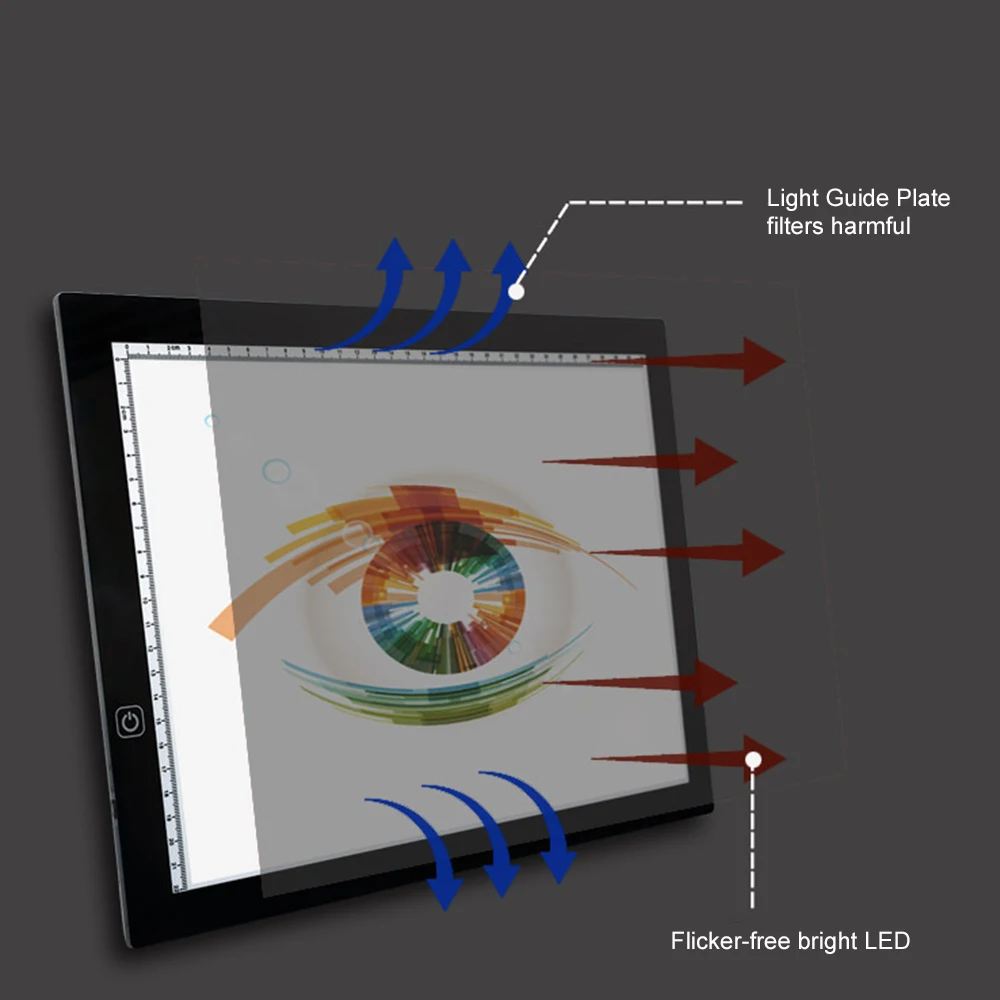 A4 светодиодный свет коробка Tracer USB Мощность затемнения Яркость светодиодный artcraft трассировки Light Pad для проектирования stencilling X-Ray просмотра