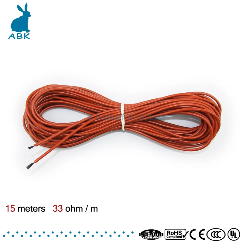 

15 meters 12K 33ohm infrared carbon fiber heating wire Heating cable system European heating equipment safe