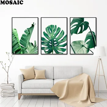 

3pcs Green Plant diy diamond Painting Picture Tropical Palm Banana Turtle Leaf square-round diamond embroidery Art Home Decor