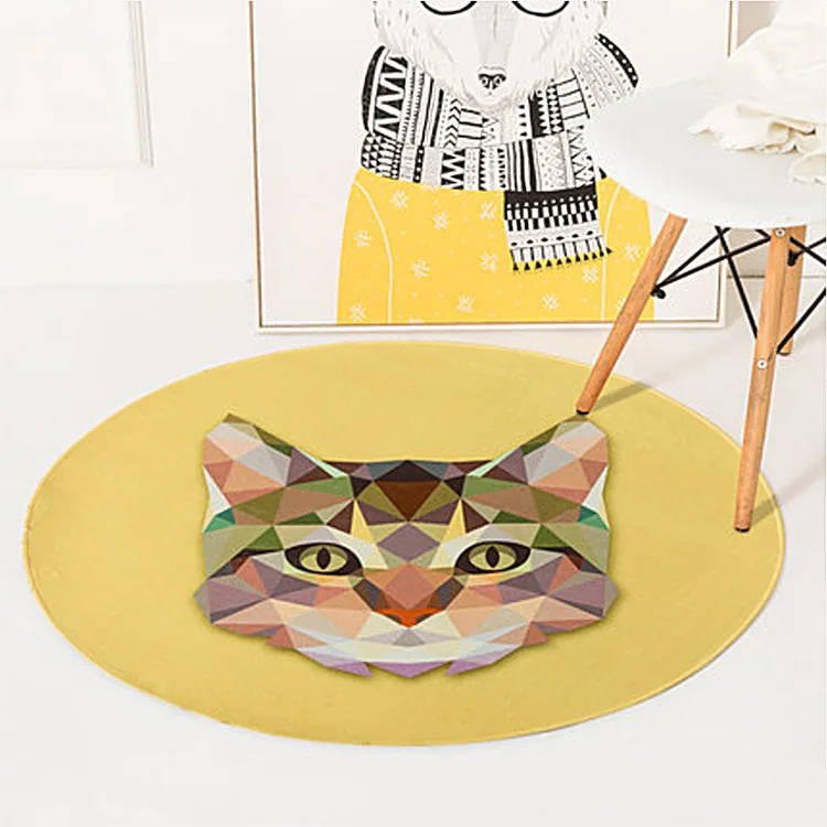 LOUTASI Round Carpet Lion Printed Soft Carpets Anti-slip Rugs Crystal velvet Computer Chair Mat Floor Mat for Home Kids Room LOUTASI Round Carpet Lion Printed Soft Carpets Anti-slip Rugs Crystal velvet Computer Chair Mat Floor Mat for Home Kids Room