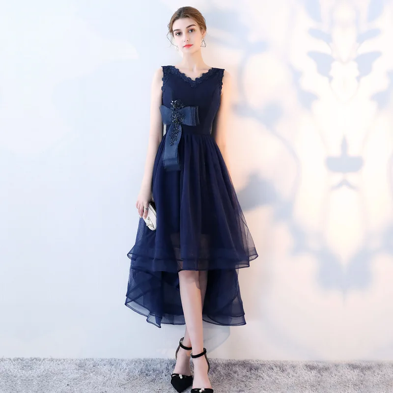 FOLOBE элегантные темно синие кружевные женские платья для девочек Vestidos бабочки