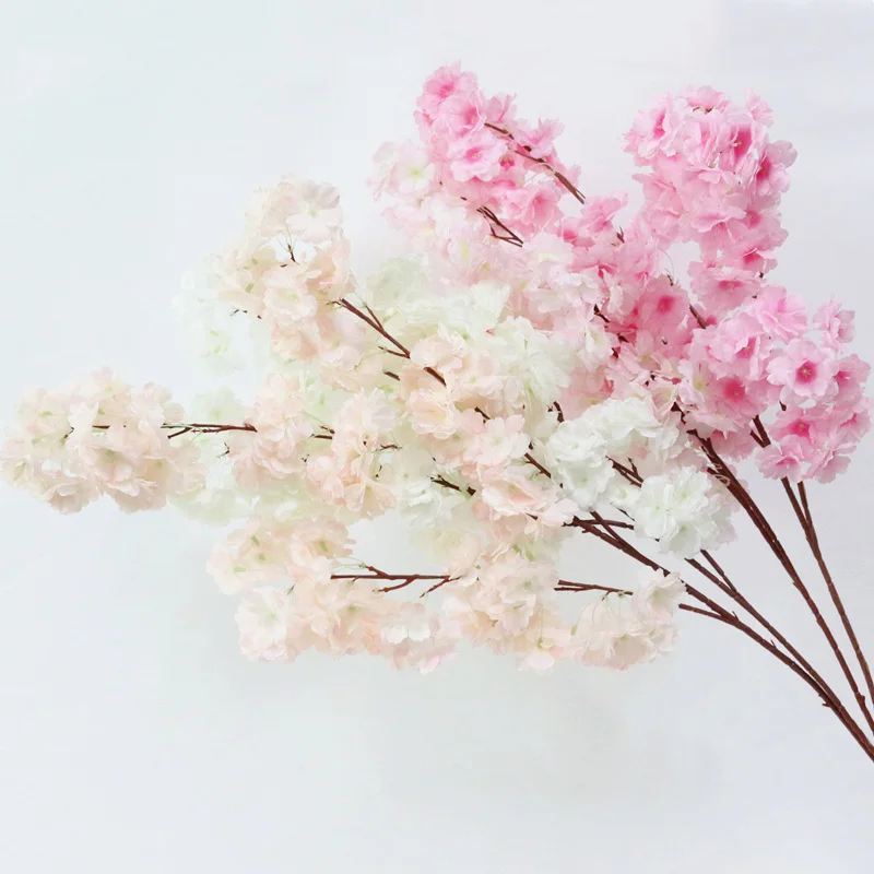 JAROWN Simulation Cherry Artificial Silk Fake Flowers Wedding Scene Decoration Photography Background Wall Decor Home Decoration (3)