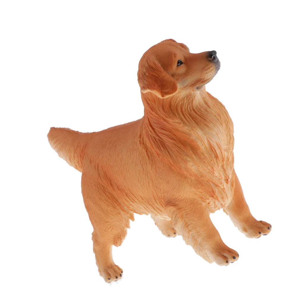 MagiDeal Lovely Plastic Animal Golden Retriever Figurine Home Display Decor