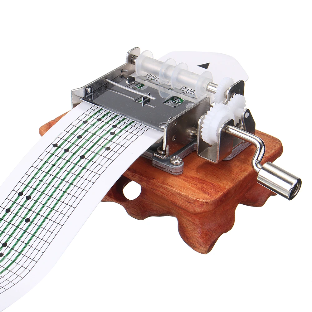 

15 Tone DIY Hand Cranked Music Box Rosewood With Hole Puncher And Paper Tapes