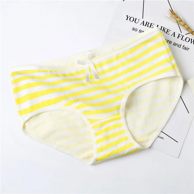 APOCAL 1PC 2 Pcs/set Women's Panties Striped Female Underwear Women Cotton Kawaii Bow Anime Briefs Cozy Lingerie Girls Bikini