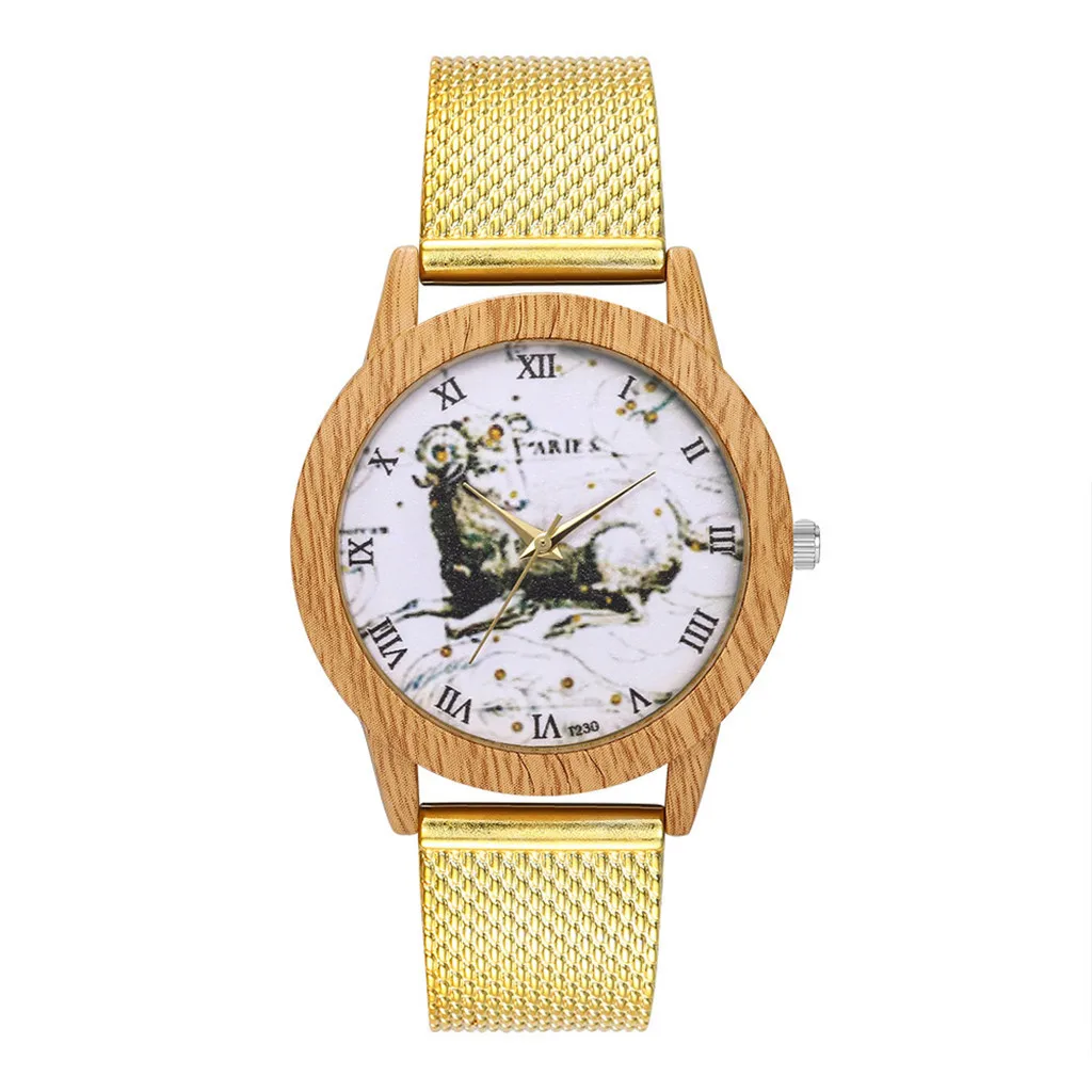 

2018 Hot sale Wood Grain Creative Half Color Analog Quartz Wrist Watch Lovers couple leather belt watches relogio masculino A40