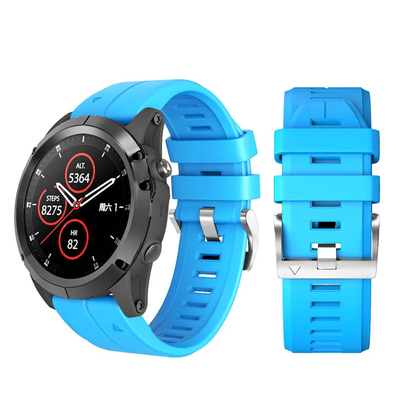 Silicone Wristband Replacement Quick Release Strap Accessories for Garmin fenix 5/5 Plus/935/S60 8899 - Цвет: Серебристый