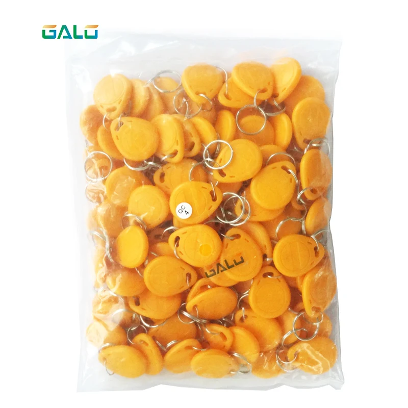 

Wholesale 100Pcs lot Contactless RFID 125KHz Tag 6 Color TK4100 EM4100 Proximity ID Card Token Keyfobs Key Tags