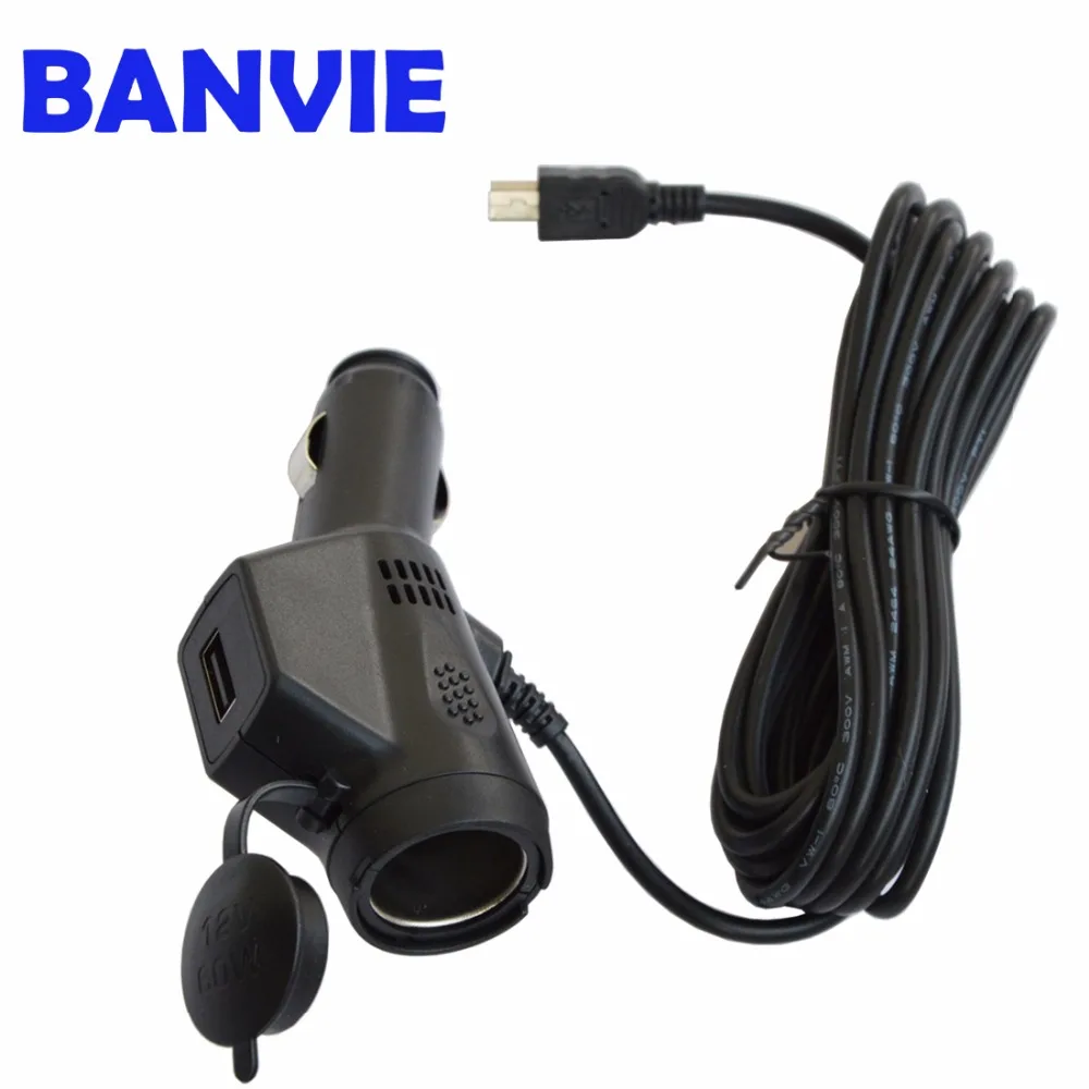 BANVIE DC 5 V 3A двойной USB автомобильный прикуриватель зарядное устройство адаптер для автомобиля DVR зарядка с кабелем 3,5 м Mini/Micro USB порт