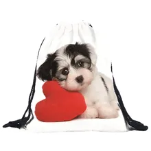 Унисекс, клатч для собак, рюкзаки, 3D печать, милые сумки для собак, большая емкость, сумка для хранения, на шнурке, школьная сумка для покупок, sac основной femme, Новинка