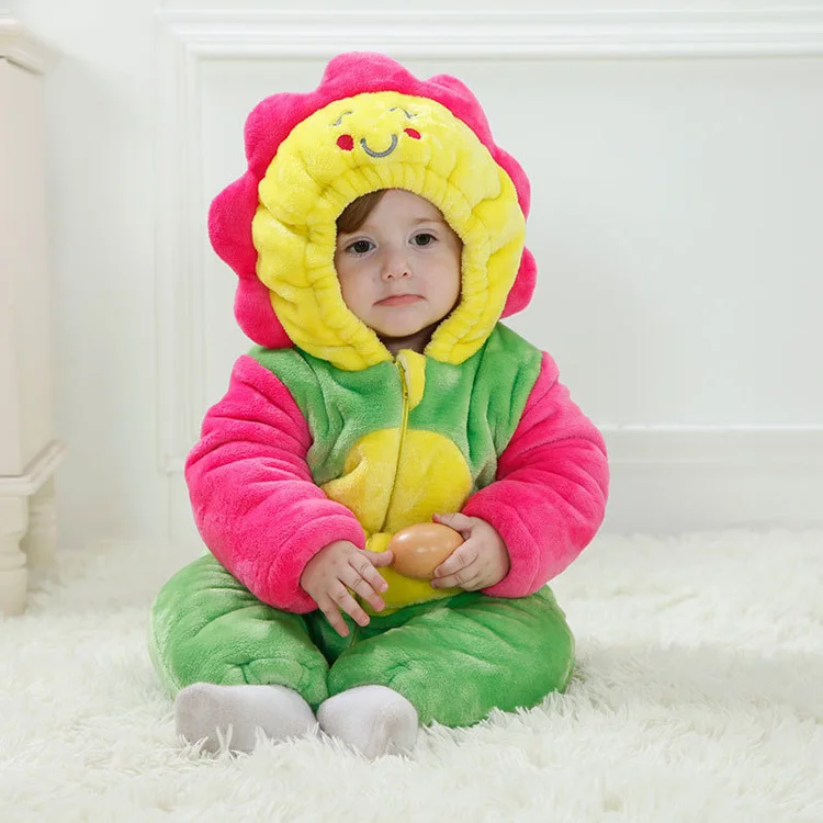 Creative fashion 3D Cartoon baby clothes one piece rompers suit high quality flannel