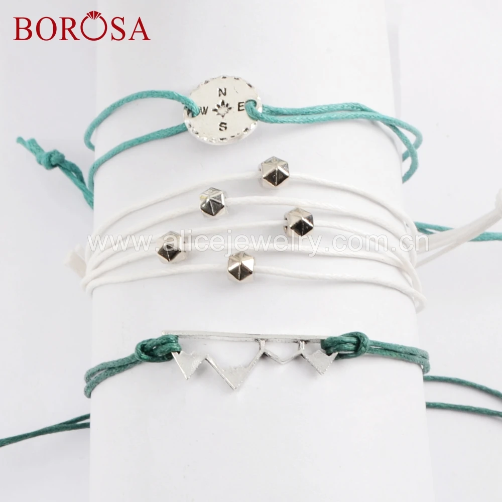 BOROSA дизайн 10 комплектов (3 шт разные браслеты каждый набор) 8 дюймов металлические