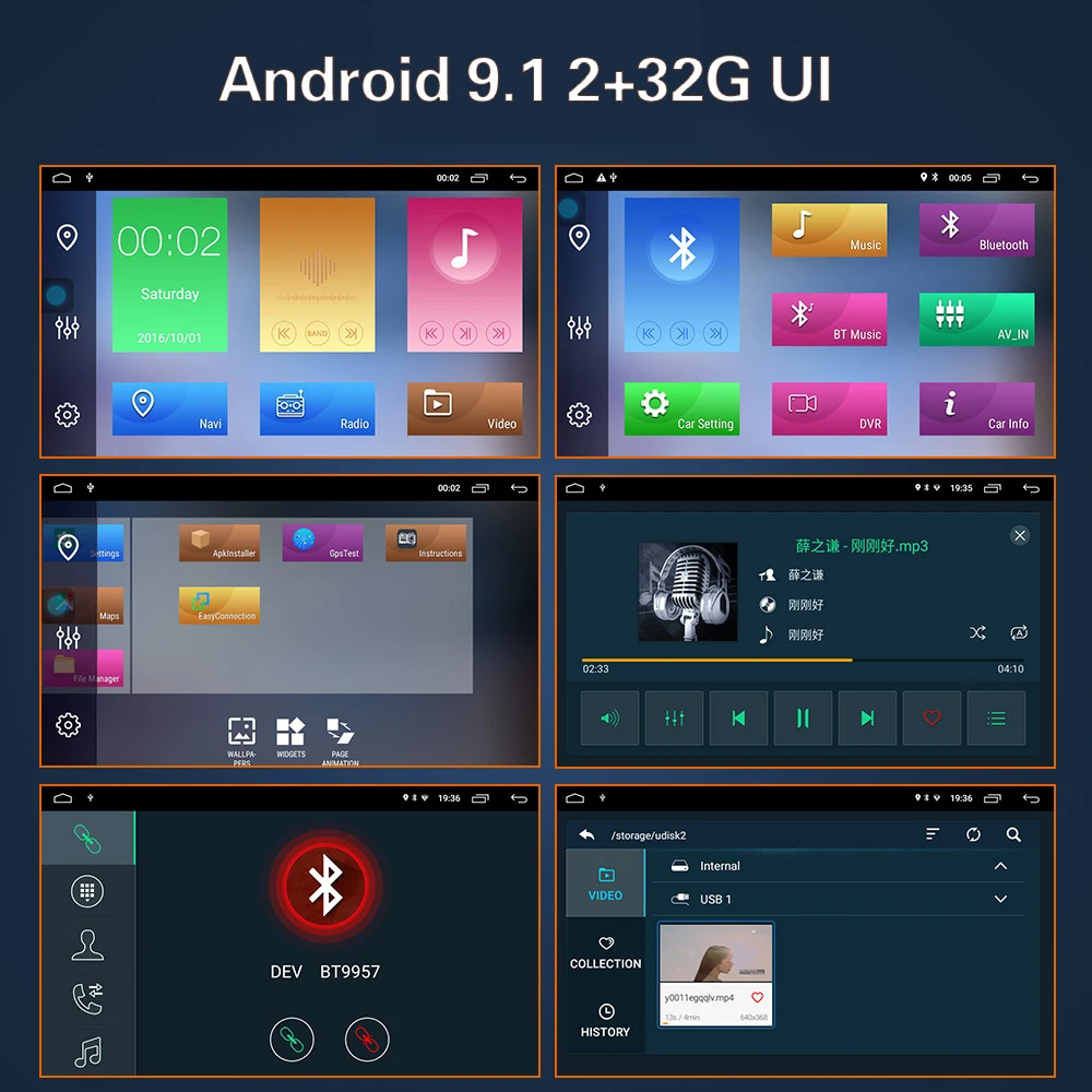 Clearance Android 9.1 Car dvd radio For Kia Soul 2014 2015 2016 2017 Multimedia video Player Car Stereo Headunit WIFI RDS FM SD HD1024*600 3