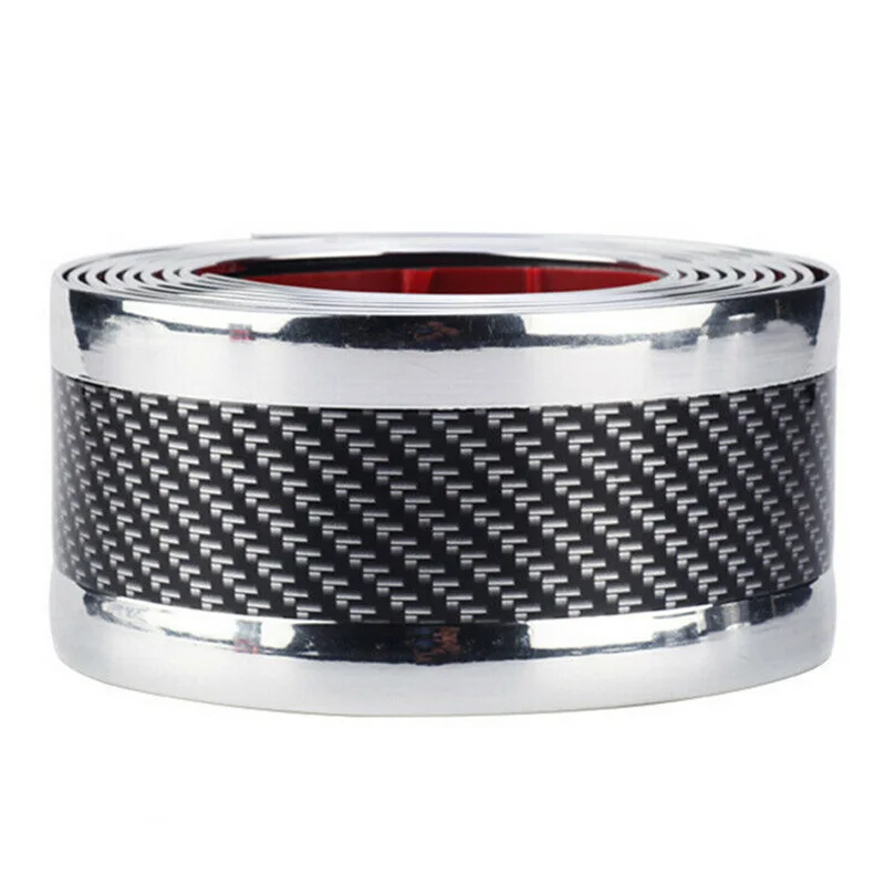 

1pc car Anti-Scratch Strip 2m*5cm Silver Carbon Fiber Car Door Plate Sill Guard Protector Anti-Scratch Strip or most cars trucks