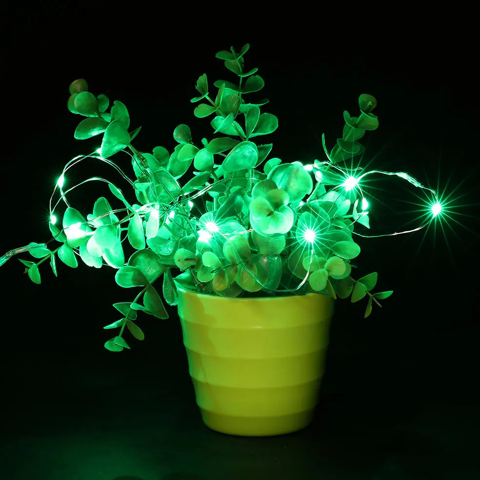 

10pcs Green LED Silver Wire Light Waterproof 3M 30 LED Silver Wire String Light Indoor Outdoor Decoration Lamp