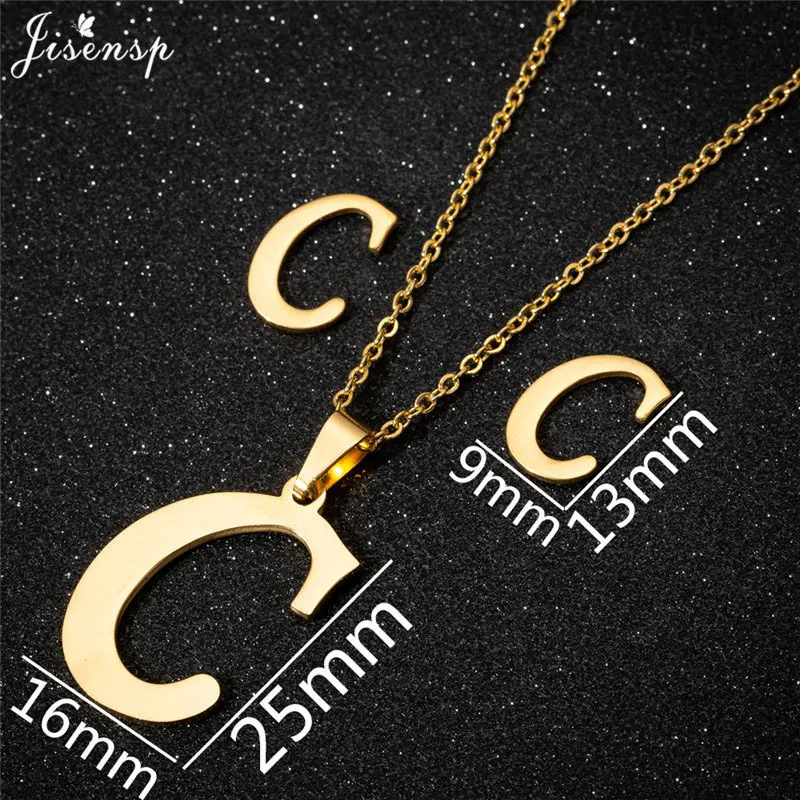 Jisensp, персонализированное A-Z ожерелье с подвеской в виде буквы алфавита, Золотая цепочка, оригинальное ожерелье s, подвески для женщин, ювелирные изделия, Прямая поставка - Окраска металла: C