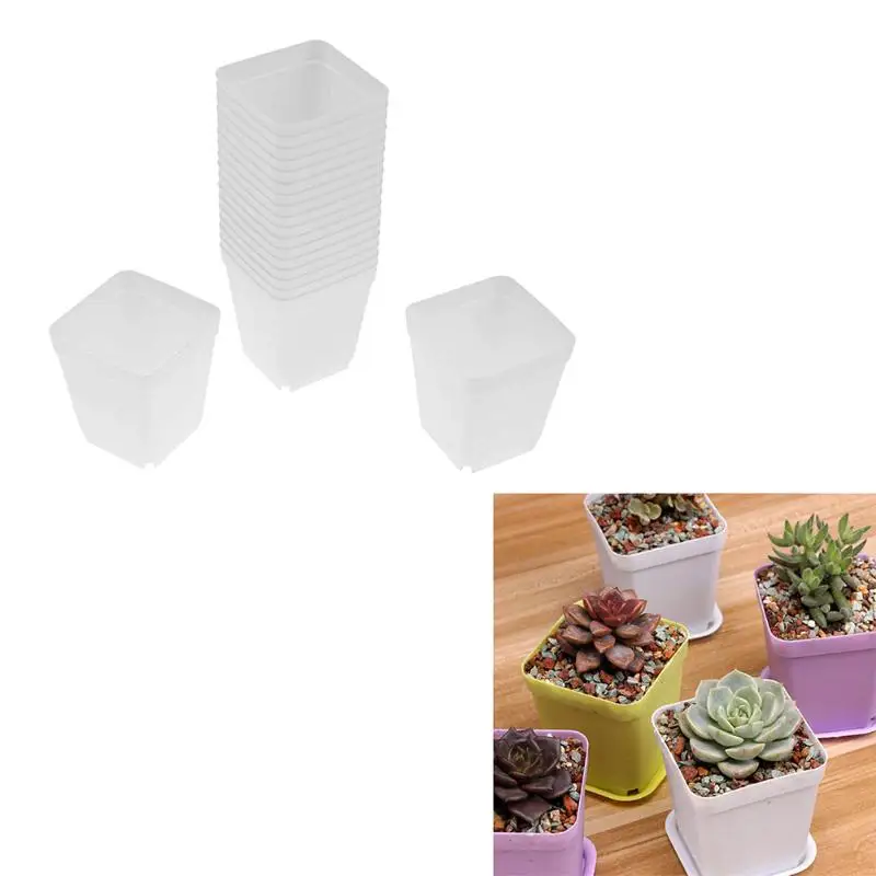 20pcs Plastic Plant Flower Pot Trays Small Fleshy Plants Flowerpot