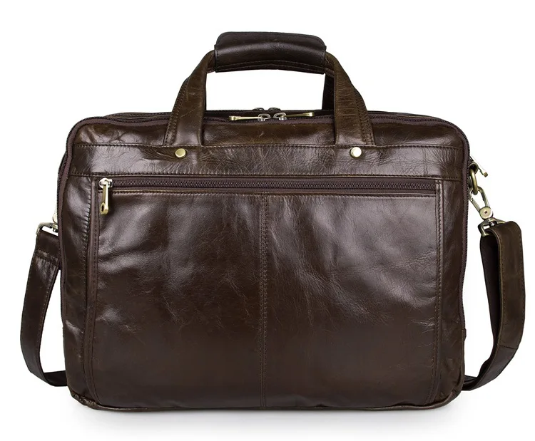 Bestnote Laptop Große echtes Aktentasche Rindleder 7146c Messenger Männer Leder black Umhängetasche Zoll Business Kapazität grey 15 Coffee rqRxz1rw