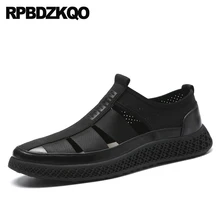 Гладиатор сандалии мягкий лето на платформе закрытый носок роскошь спорт Дизайнерская обувь мужчины высокого качества черный холст Известный бренд Римский