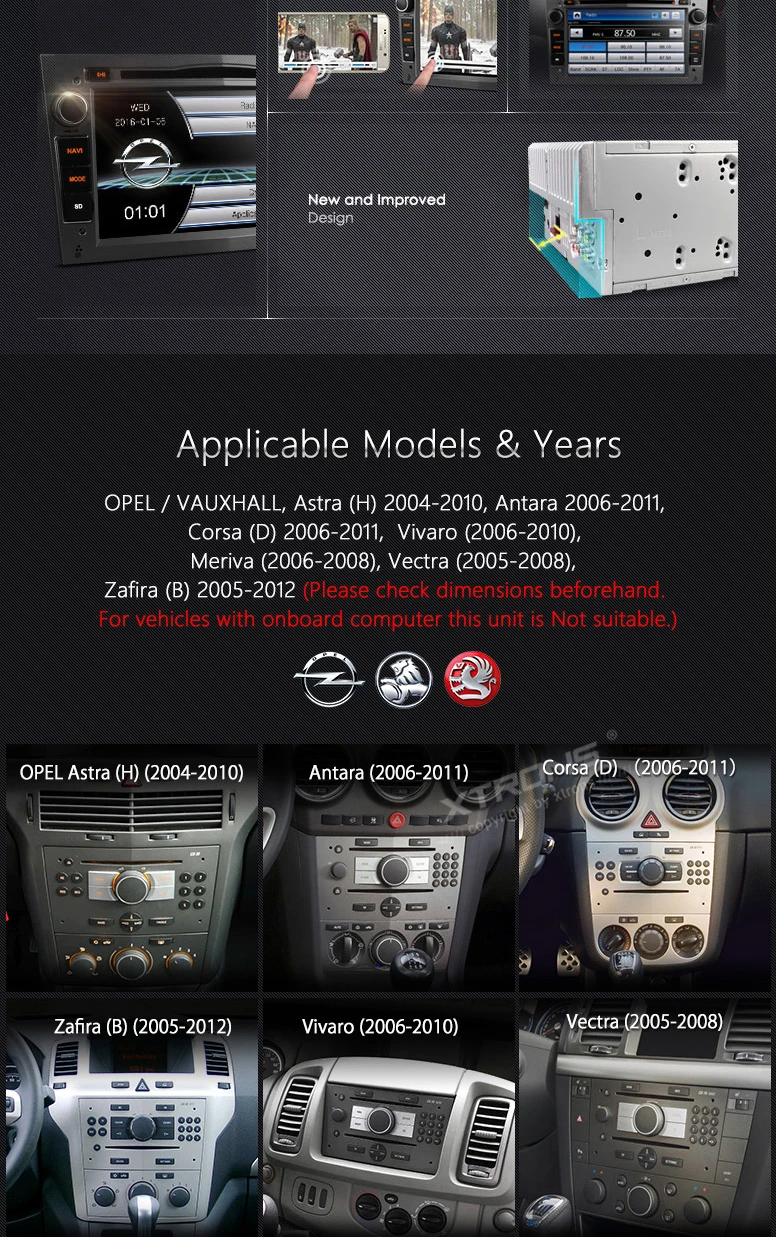 Best 7" Touch Screen Car DVD for Opel/Vauxhall Zafira (B) 2005-2012 & Astra (H) 2004-2010 & Meriva 2006-2008 & Vivaro 2006-2010 2