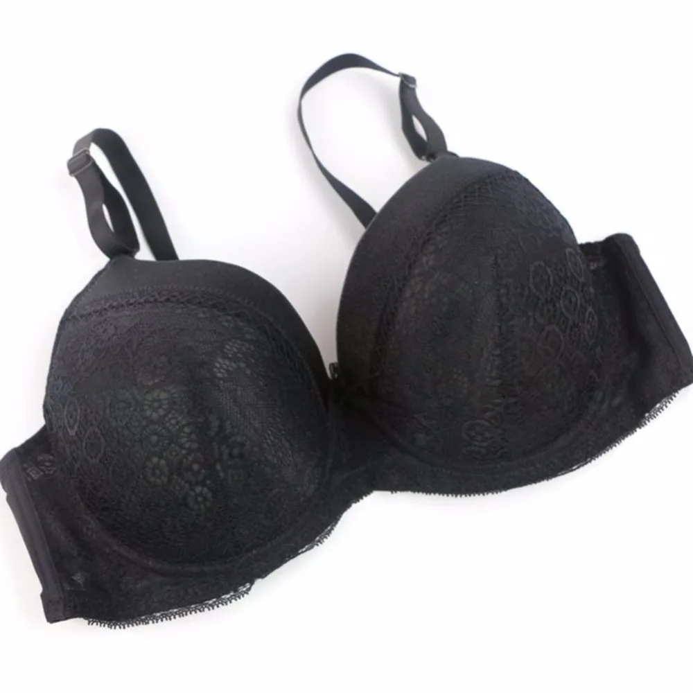 

Hot Sale Red Blue Black Women's Bra Soft Lace Adjustable Push Up Bra Ladies Intimates Large Size Women's Underwear Top D