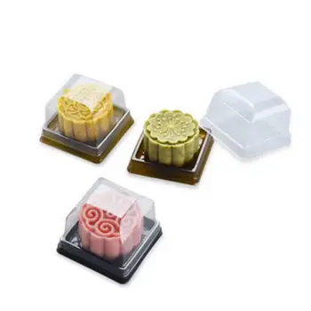 

50g Square Moon Cake Trays Mooncake Packaging Box Container Holder 50Sets/100 pcs