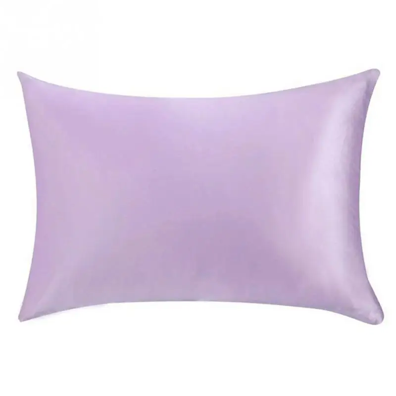 Шелковый чехол для подушки высшего качества, чехол для подушки, 1 шт., Шелковый чехол для подушки 51 см x 76 см, 13 цветов на выбор - Цвет: light purple