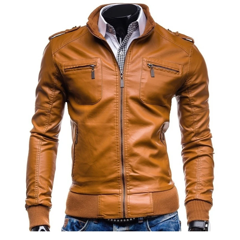 

ZOGAA Men Leather Jacket Genuine Leather Clothing Motorcycle Jacket Slim Stand Collar Men Autumn Thick Winter Warm Clothing Coat