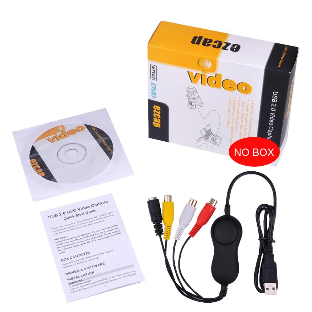 Ezcap 158 USB Аудио Видео Захват аналоговая запись видео для XBOX PS3 VHS Windows MAC win10 OBS Vmix