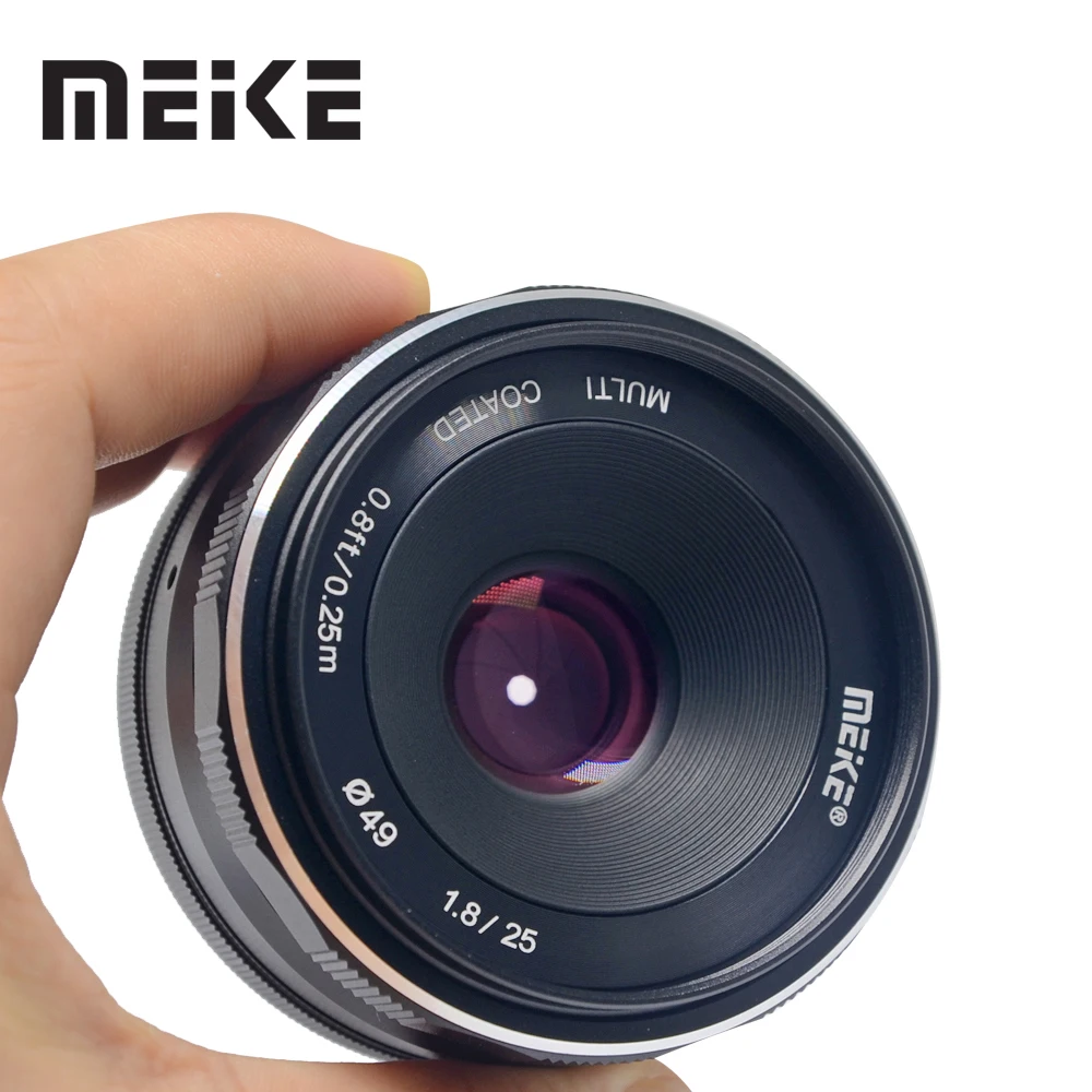 Meike 25 мм F1.8 Большая диафрагма широкоугольный ручной фокус объектив для Panasonic Olympus