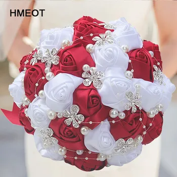 

High-end super beautiful ribbon artificial flower wedding bridal bouquet Valentine's Day present Home decoration fake flower