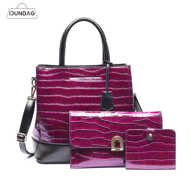 

IDUNBAG New Fashion Leather Bags 3 Set Women Handbag Luxury Large Capacity Tote Bag Purses and Handbags Wholesale Clutch Purse