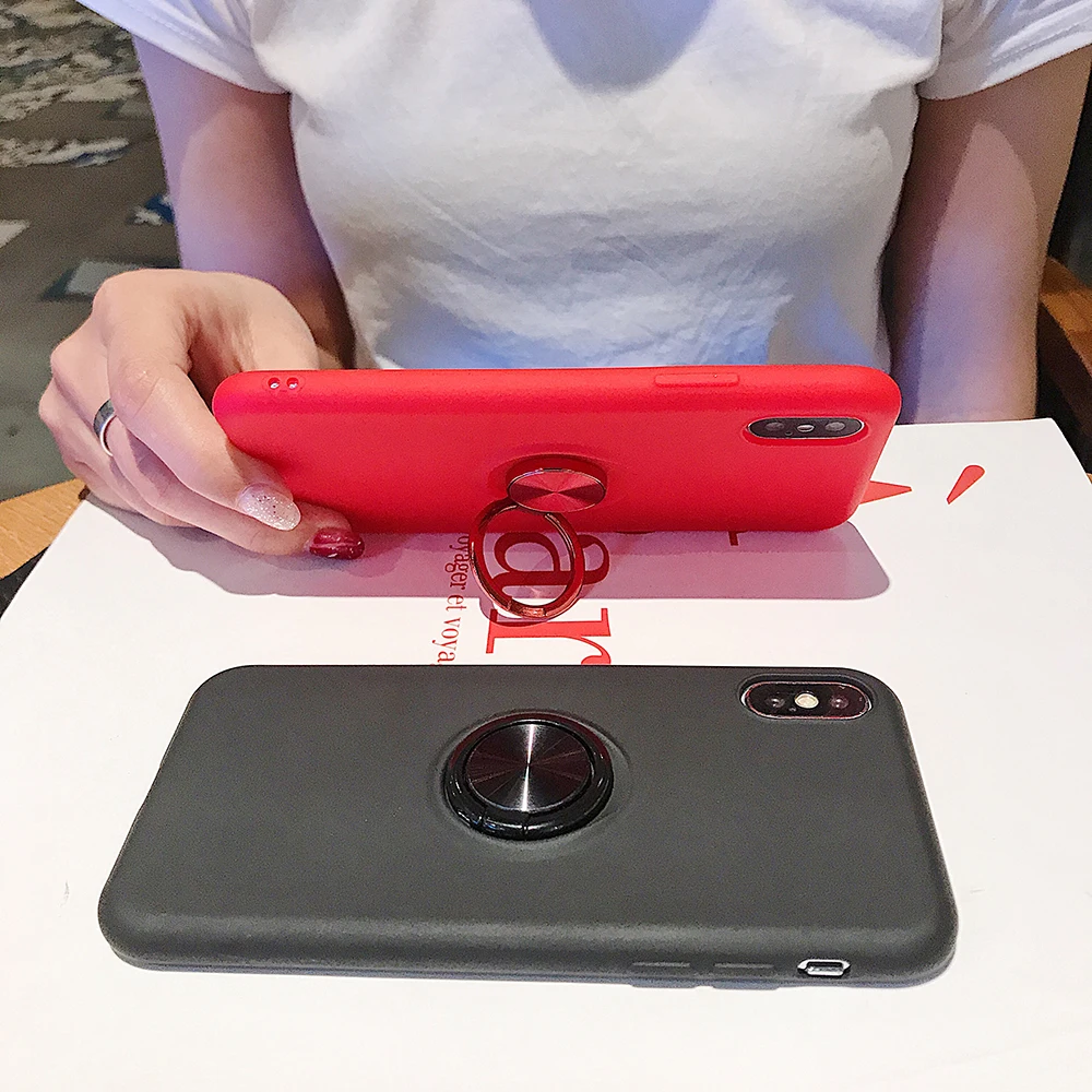 Жидкое Силиконовое кольцо чехол для телефона для Xiao mi Red mi Note 7 Note 6 Pro чехол Ультратонкий Стенд мягкий чехол для Xiaomi mi A2 6X mi 9