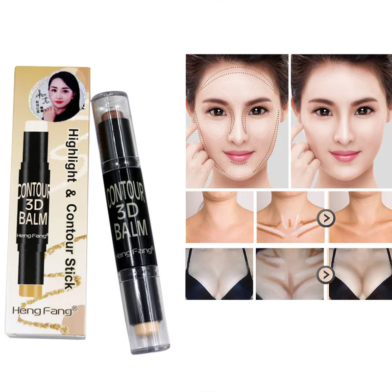 

2019 Hot and New Three-dimensional High-gloss Double-head Concealer Stick Brightening Rod Face Repair Capacity Pen TSLM1