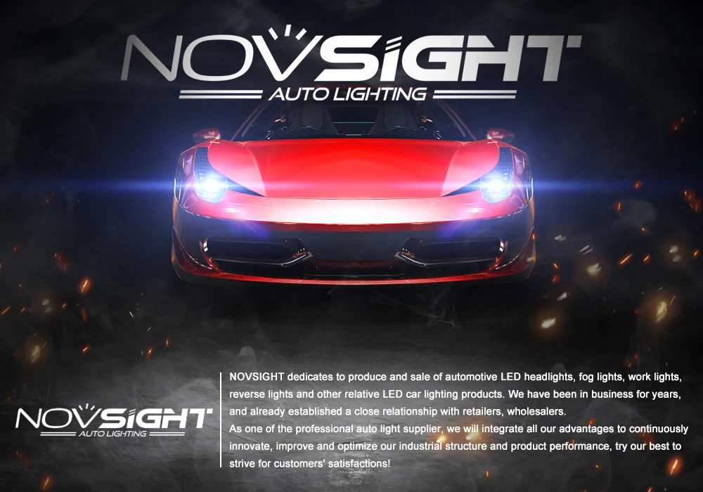 Novsight H4 H7 H11 H1 H3 9005 HB3 9006 HB4 светодиодный фар автомобиля лампы (Подол короче спереди и длиннее сзади) луч 60 Вт 10000lm белый 6000 К авто фары