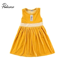 США; платье принцессы для танцев для девочек; летняя одежда; длинные бархатные торжественные желтые платья без рукавов