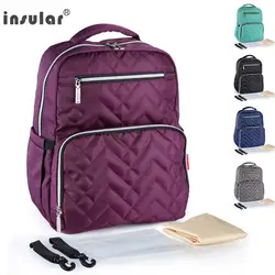 Модная сумка для подгузников для мам, бренд Insular, большая емкость, детский рюкзак для путешествий, дизайнерская сумка для ухода за ребенком