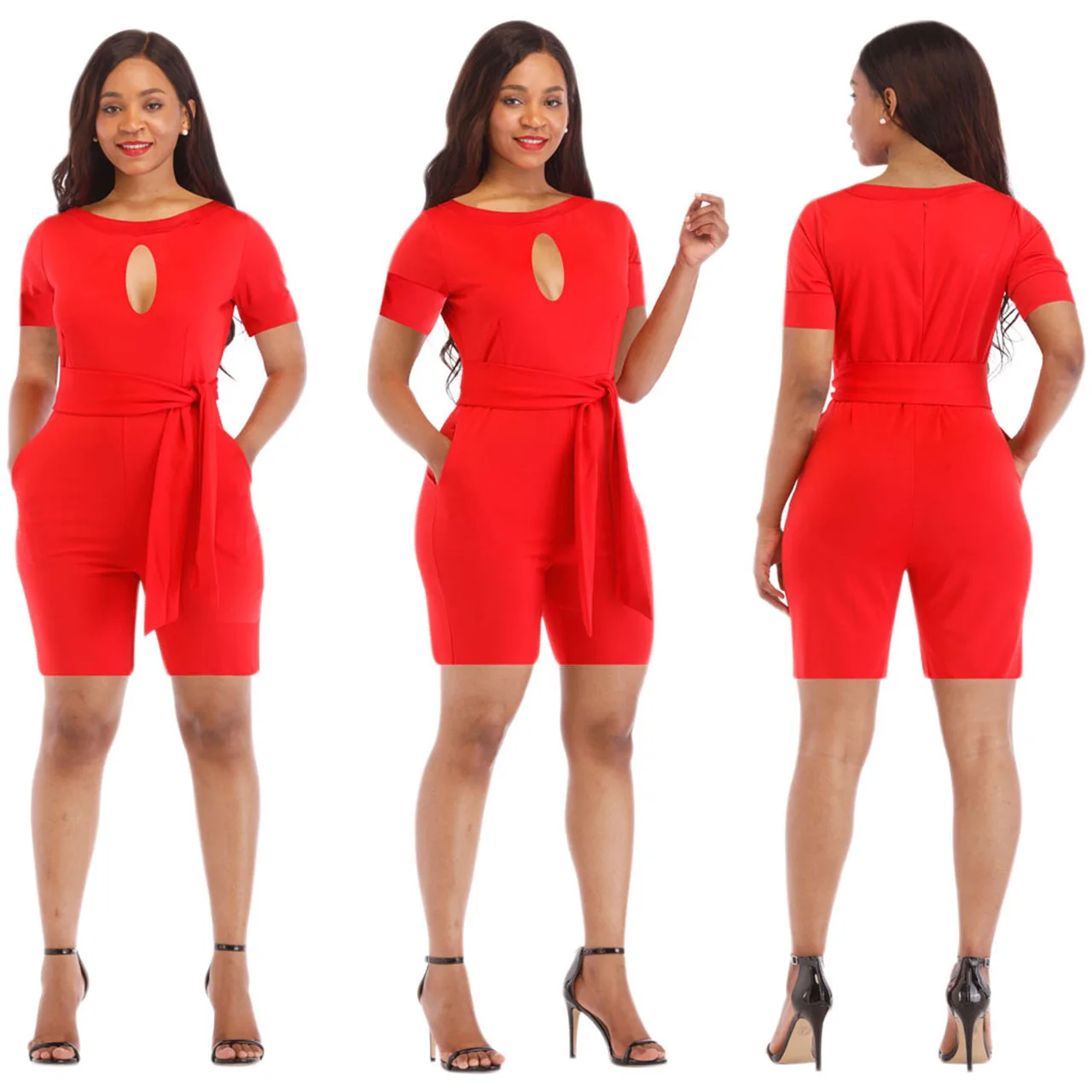 

New Women Summer Playsuit Jumpsuit Conjoined Shorts Beach Casual Shoulder Jumpsuit