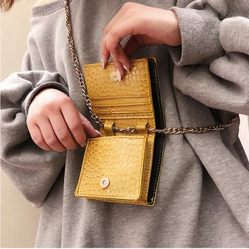 

Mododiino Pu Leather Crocodile Pattern Chain Shoulder Bags Small Flap Handbags and Purse Crossbody Bag For Women 2019 DN0V1006
