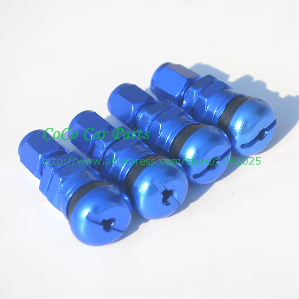 Алюминиевый клапан крышки стержня вентиля шины синего цвета(6 цветов на выбор