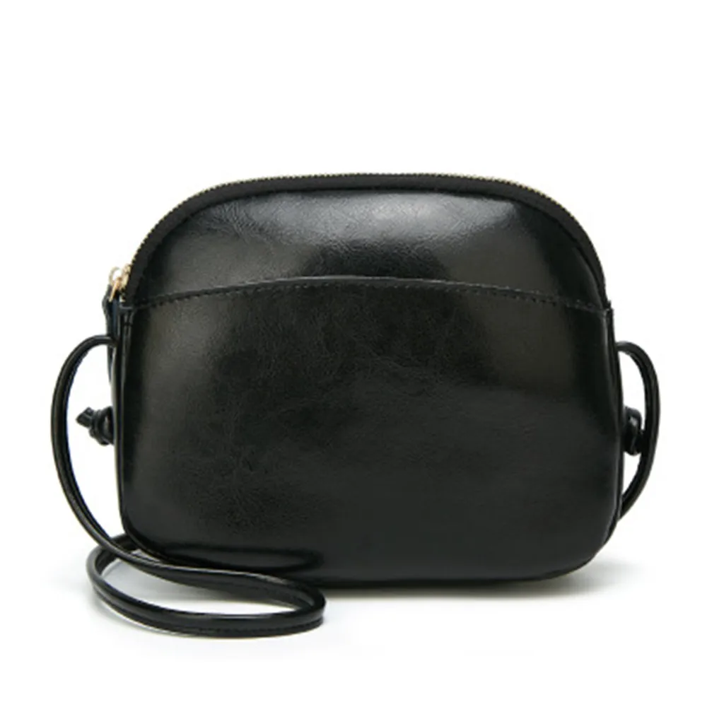 

New Women's Bag Korean Fashion Small Bag Shoulder Bag Retro Oil Wax Leather Messenger Bag
