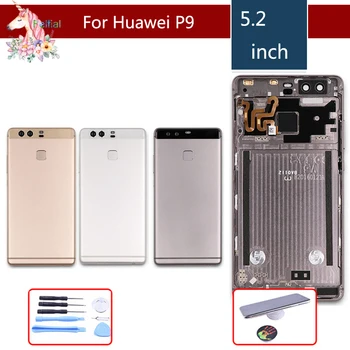 

10pcs/ For Huawei P9 EVA-L09 EVA-L19 EVA-AL00 Housing Battery Cover Door Rear Chassis Frame Back+Fingerprint Sensor Flex Cable