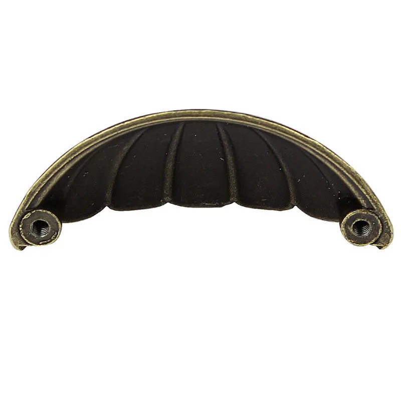 MEGAIRON Metal Kitchen Drawer Cabinet Door Handle Furniture Knobs Hardware Cupboard Antique Brass Shell Pull Handles 78*36MM